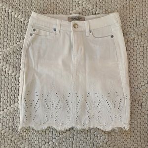 Liverpool White Jean Skirt